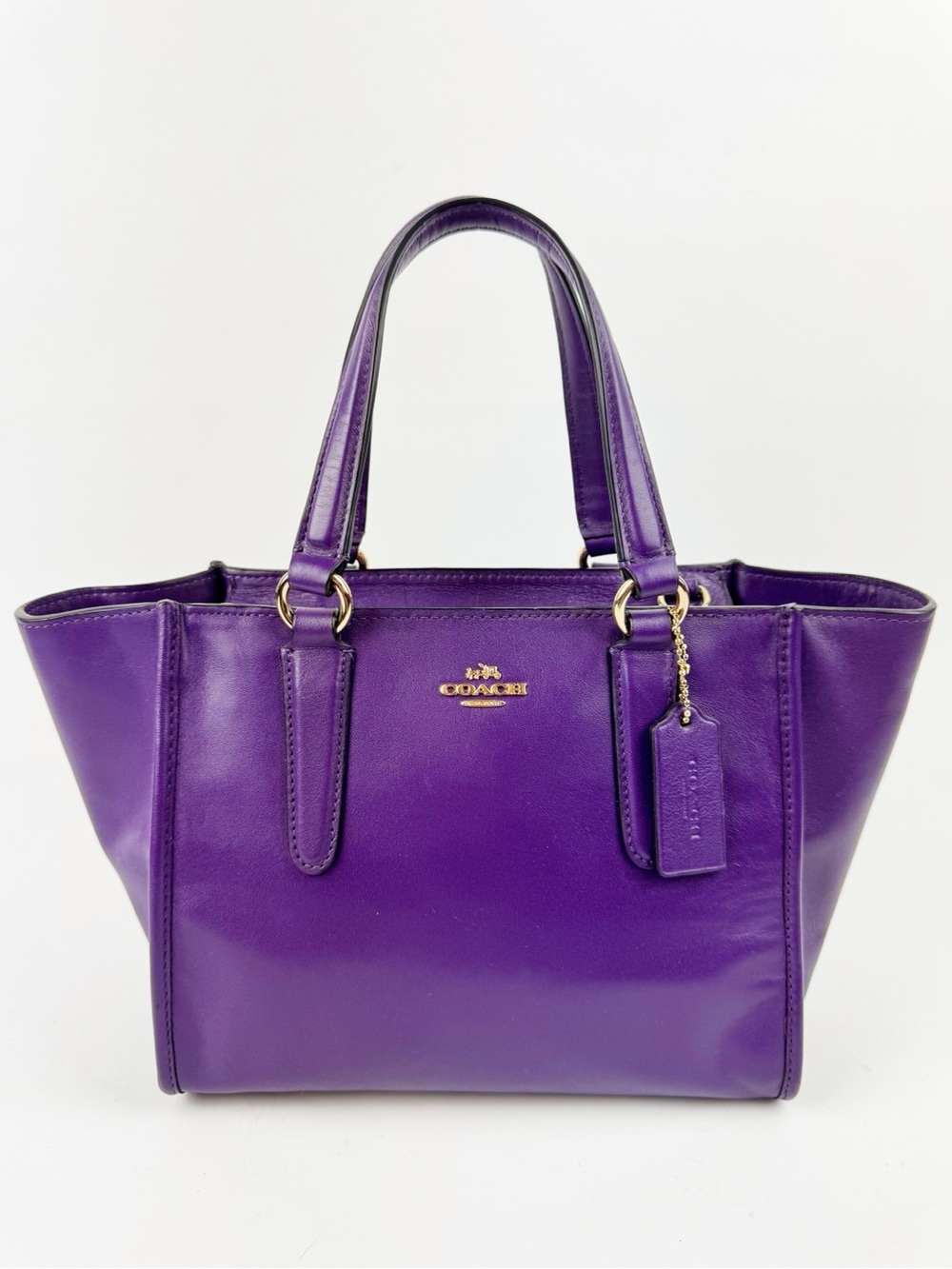 Coach Crosby Mini Carryall Satchel F33537 Smooth Purple Leather Crossbody